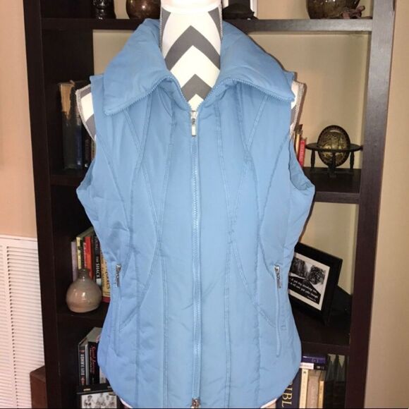 Tribal Blue Puffer Vest Size Small - Picture 2 of 6